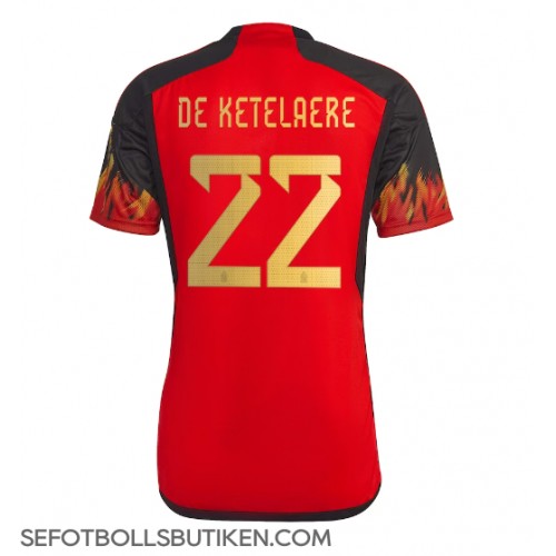 Belgien Charles De Ketelaere #22 Replika Hemma matchkläder VM 2022 Korta ärmar